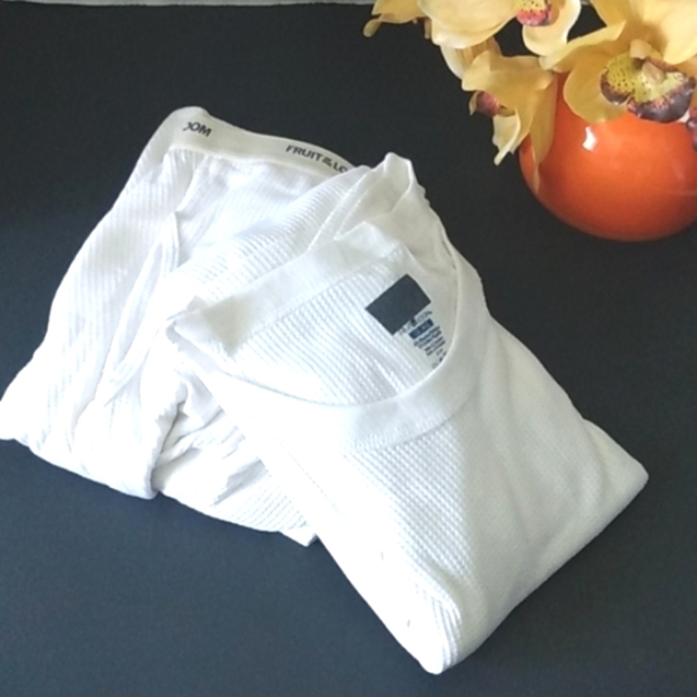 FRUIT OF THE LOOM THERMAL CREW NECK TEE & LONG BRIEF MOISTURE WICK PANTS 4XL NWT